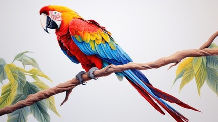 An image of a colorful parrot perched gracefully on a branch.