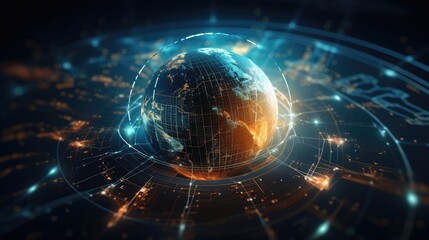 Modern Blue Earth Technology Background