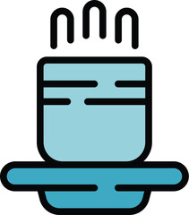 Japan drink cup icon outline vector. Japanese food. Asian rice color flat