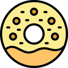 Donut icon outline vector. Menu food. Japan roll color flat