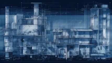 A blueprint evolving into a complex architectural structure, signifying the transition from theoretical concepts to practical applications