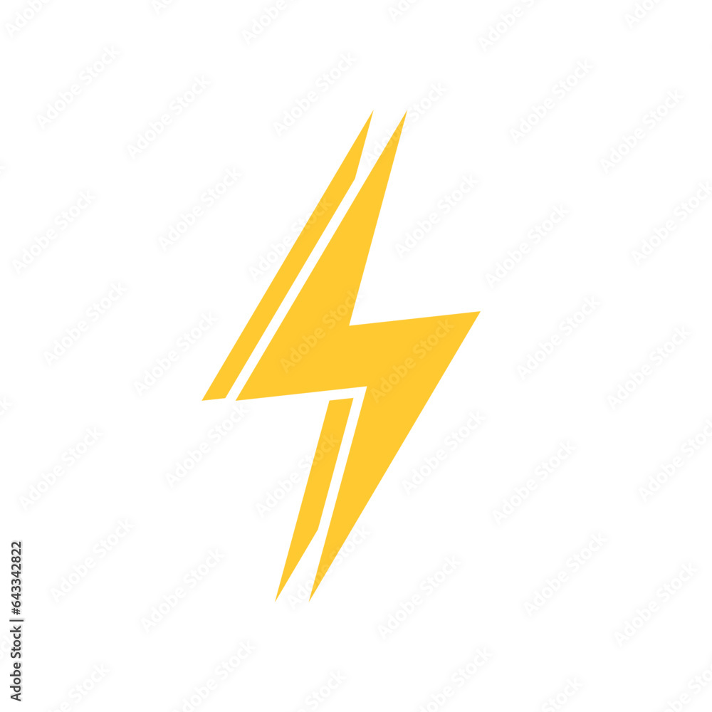Poster lightning icon vector in flat style. thunderbolt sign symbol