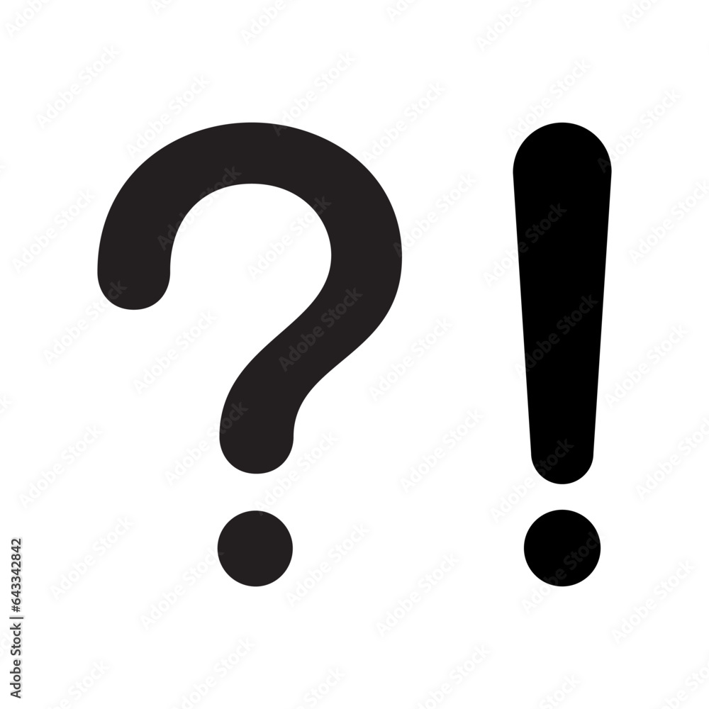 Poster exclamation point and question mark icon vector in flat style