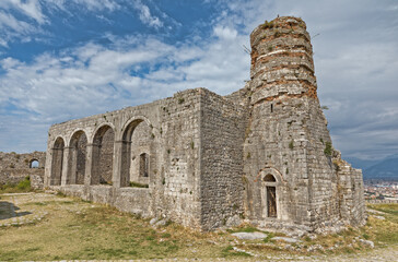 Fototapeta na wymiar Medieval Rosafa Fortress Ruins in Shkoder, Albania
