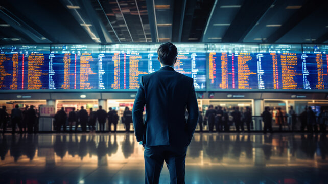空港にいるスーツを着た男性 出張 ビジネス| man in a suit at the airport, business trip, Travel, Generative AI