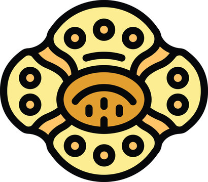 recommend clip art: Coconut rafflesia icon outline vector. Flower plant. Orchid park color flat