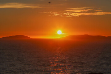 sunset in the sea
