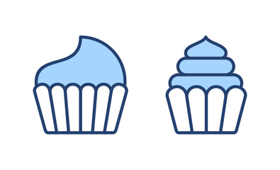 Cup cake icon vector. Cup cake sign and symbol