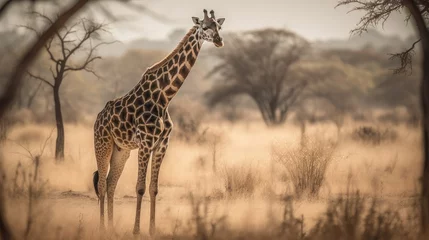 Fotobehang Giraffe. Background with a Copy Space. Space for text. © John Martin