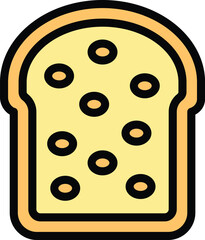 Easter panettone icon outline vector. Cake food. Bake cream color flat