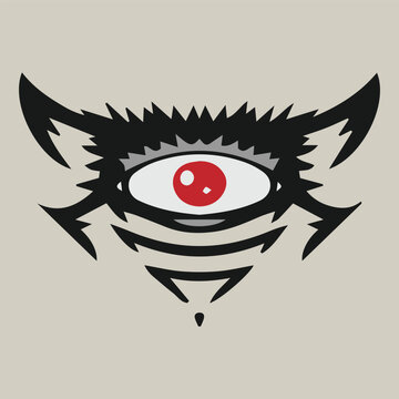 Awesome one eye flat icon illustration for your logo and tattoo