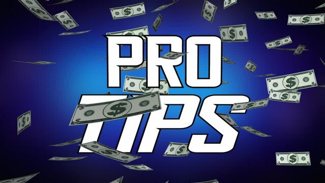 Pro Tips Money Falling Advice Help Assistance Earn More Income 3d Animation