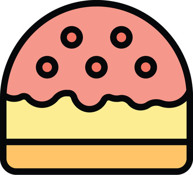 recommend clip art: Sweet panettone icon outline vector. Cake food. Bake cream color flat