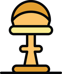 Bar seat icon outline vector. Chair stool. Cafe retro color flat
