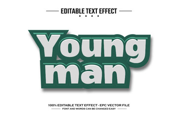 Fototapeta premium Young man 3D editable text effect template