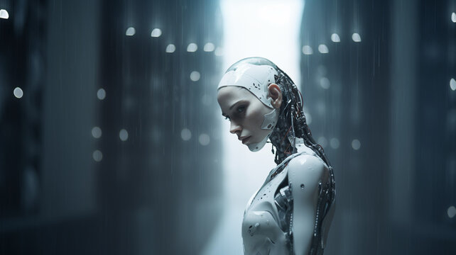 AI ロボット 女性 イメージ 人工知能 テクノロジー ロボティクス インタラクティブ 対話 ディープラーニング | AI Robotics Women Image Artificial Intelligence Technology Robotics Interactive Interactive Dialogue Deep Learning, Generative AI