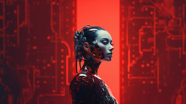 AI ロボット 女性 イメージ 人工知能 テクノロジー ロボティクス インタラクティブ 対話 ディープラーニング | AI Robotics Women Image Artificial Intelligence Technology Robotics Interactive Interactive Dialogue Deep Learning, Generative AI