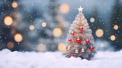 Naklejka na ściany i meble christmas background with christmas tree