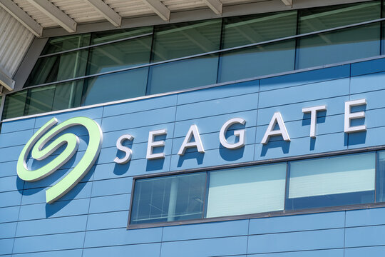 Seagate operational headquarters in Fremont, California, USA - June 11, 2023. Seagate Technology Holdings plc is an American data storage company.
