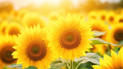 sunflower field in summer background