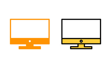 Computer icon set for web and mobile app. computer monitor sign and symbol