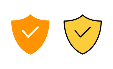Shield check mark icon set for web and mobile app. Protection approve sign. Insurance icon