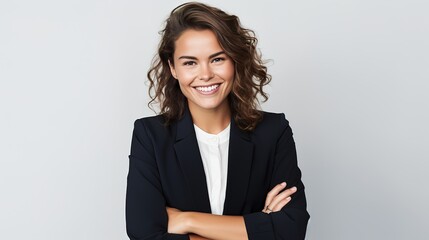 portrait of a businesswoman on white background