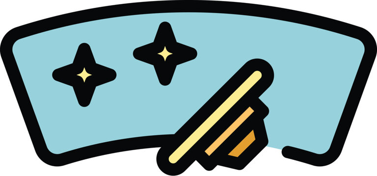 recommend clip art: Clean windshield icon outline vector. Window foam. Auto washer color flat