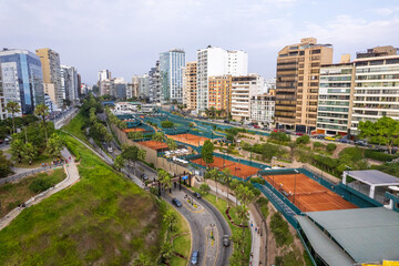 Aerial view of the descent of Balta in Miraflores.