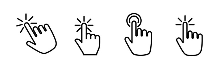 Obraz premium hand click icon vector. clicking finger icon. pointer icon