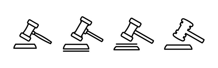Gavel icon vector. judge gavel icon. auction hammer