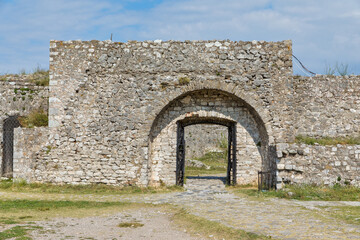 Fototapeta na wymiar Medieval Rosafa Fortress Entrance in Shkoder, Albania