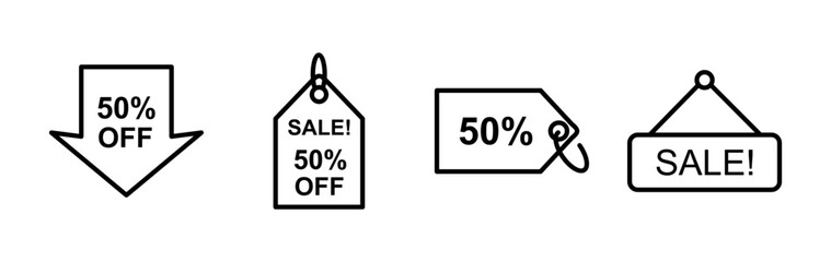 Discount icon vector. shopping tags. percentage icon