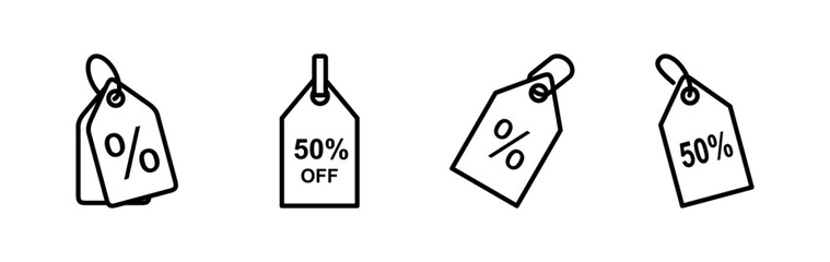 Discount icon vector. shopping tags. percentage icon
