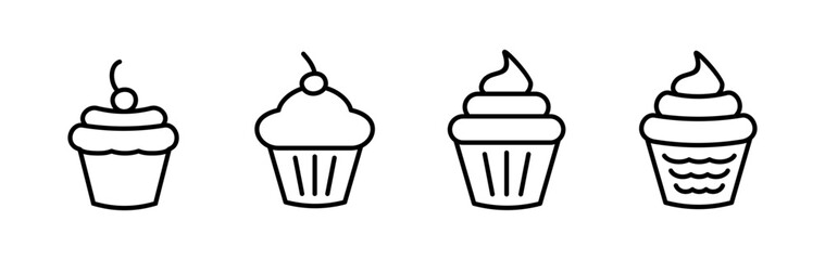 Cup cake icon vector. cake icon. bakery. muffin