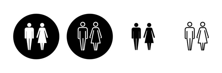Man and woman icon set. male and female symbol