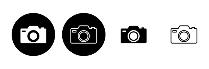 Camera icon set. photo camera icon. camera photography icon.