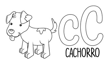 dog coloring page. Art for children's literacy.