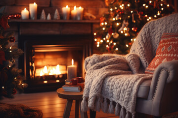 Cozy christmas interior background