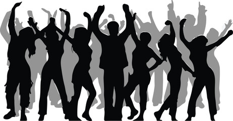 silhouettes of people dancing