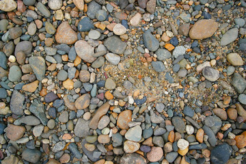 Pebble stone background. Sea Pebble. Beach stones. Natural background. Stone texture