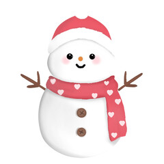 snowman isolated on white,hand drawn