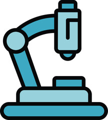 Microscope safety icon outline vector. Product quality. Control eletronic color flat
