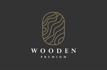 Wood logo design with creative concept Premium Vector