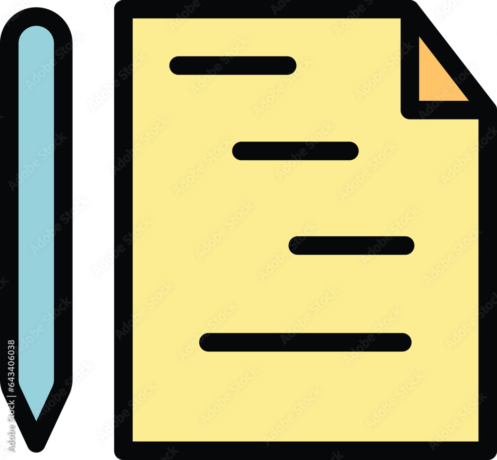 Aufkleber design pen icon outline vector. digital file. draw drawing color flat
