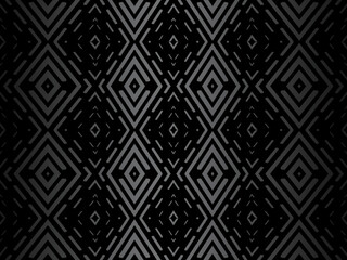 Black abstract geometric background. Modern shapes concept. Black metal texture steel background.