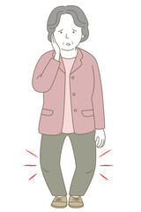膝が悪くてO脚に悩む高齢女性
