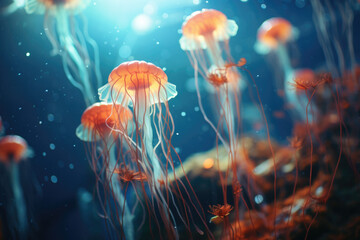Sealife travel jellyfish background 