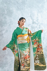 振袖を着た女性のポートレート