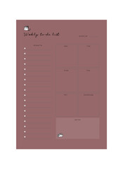 (bean) weekly to do list planner. (Sea and Sean)